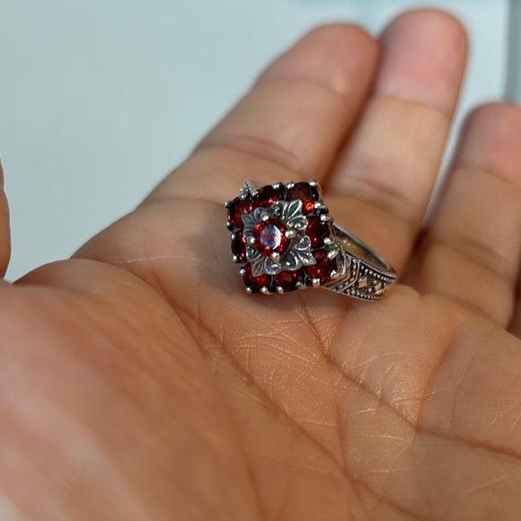 Vintage Garnet Ring 925 - Picture 7 of 8